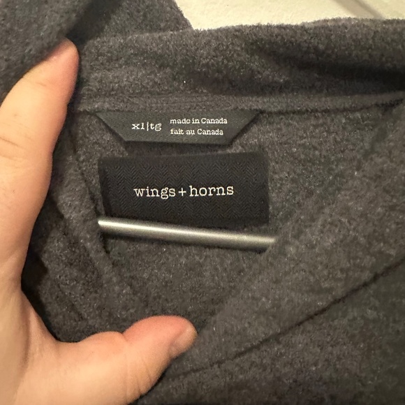 Wings + Horns Sweater Hoodie in Grey Size XL - Picture 2 of 2